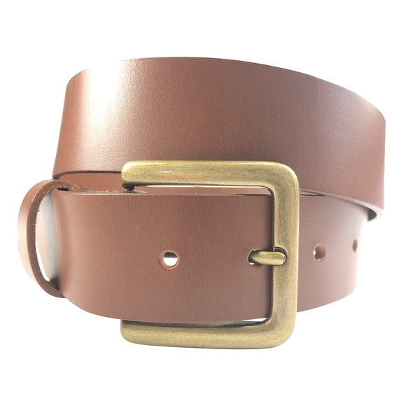1.5"(38mm) Brown Bridle Leather Belt Handmade in Canada by Zelikovitz Size: 32 for 30" Waist