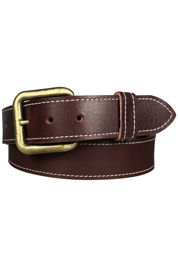 1.5"(38mm) Burgundy Latigo Leather Belt Handmade in Canada by Zelikovitz Size: 38 for 36" Waist