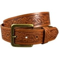 thumbnail image 1 of 1.5"(38mm) Embossed Oak Full Grain Leather Belt Handmade in Canada by Zelikovitz Size: 28 for 26" Waist, 1 of 1