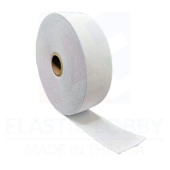 1.5" (38mm) White Knitted Elastic - US Made - 25 yards