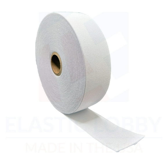 1.5" (38mm) White Knitted Elastic - US Made - 5 yards