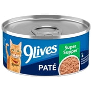 9Lives Super Supper Pat  Wet Cat Food with Real Fish and Chicken, 5.5 oz Can