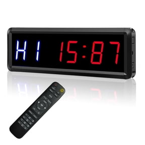 1.5" 6 Digit LED Timer Boxing GYM Tabata Interval Programmable Countdown/UP Stopwath Real Time Clock With Buzzer