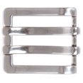 thumbnail image 1 of 1 5/8" (40 mm) Silver Tone Rectangular Flat Double Prong Belt Buckle, 1 of 3