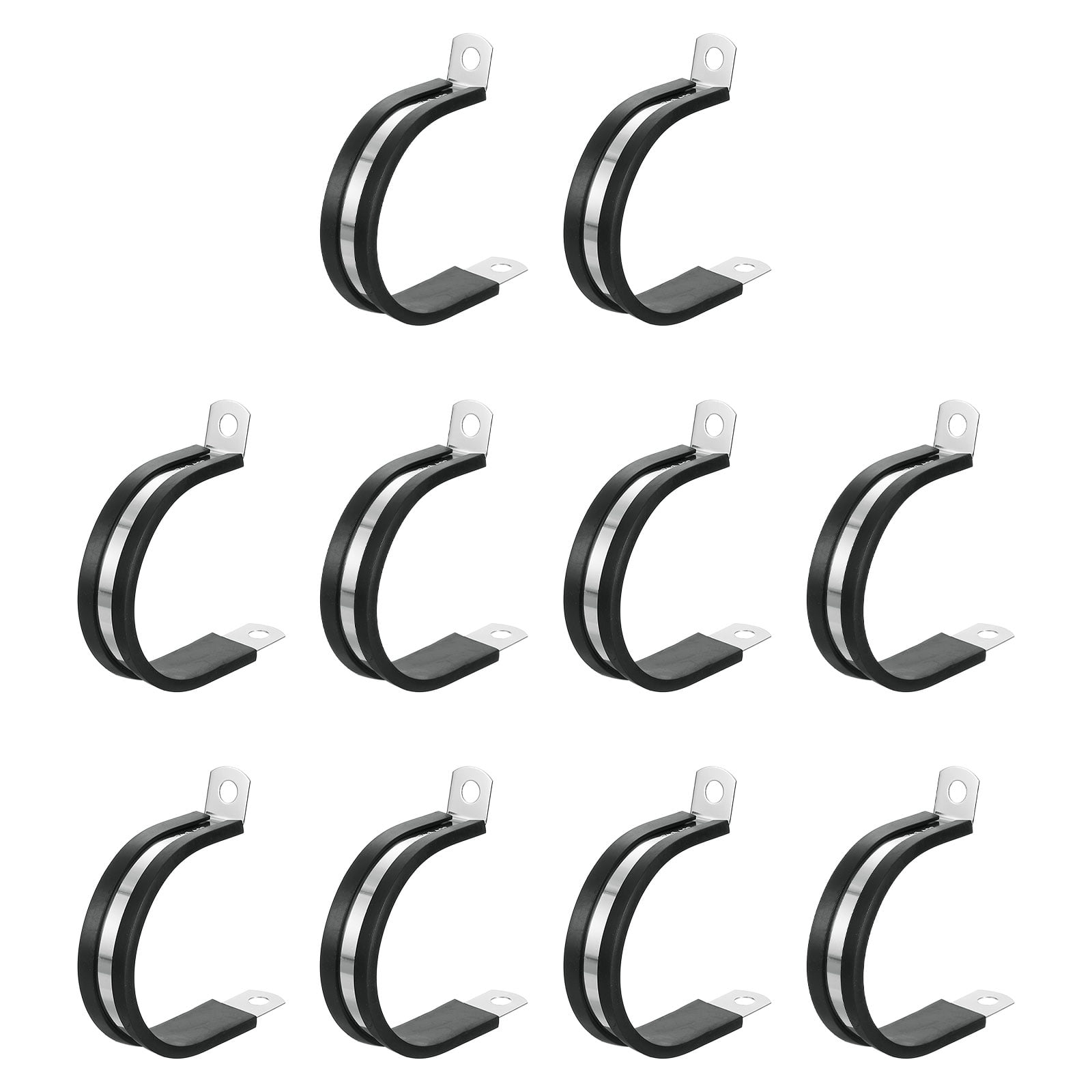 MISPIRE 1/2 Inch Cable Clamps – 100-Pack Of 304 Stainless Steel Hose & Pipe Clamps With Rubber Insulation – Heavy-Duty Wire Cord Clips For Automotive, Marine, Tube, And Pipe Installation