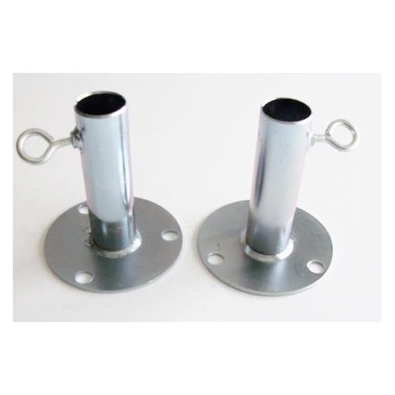 1 5/8" Foot Pad Canopy Fitting - 2 Pack Galvanized Steel Ground Plate for Chain Link Fence, Umbrella Stands & Poles