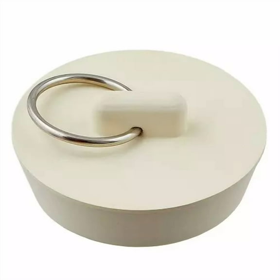1-5/8 In. Tub Rubber Stopper Chain In White  Durable, Secure Seal For Drain