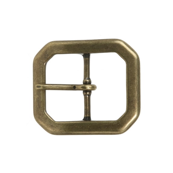 1 5/8 Inch Single Prong Octagon Rectangular Center Bar Belt Buckle