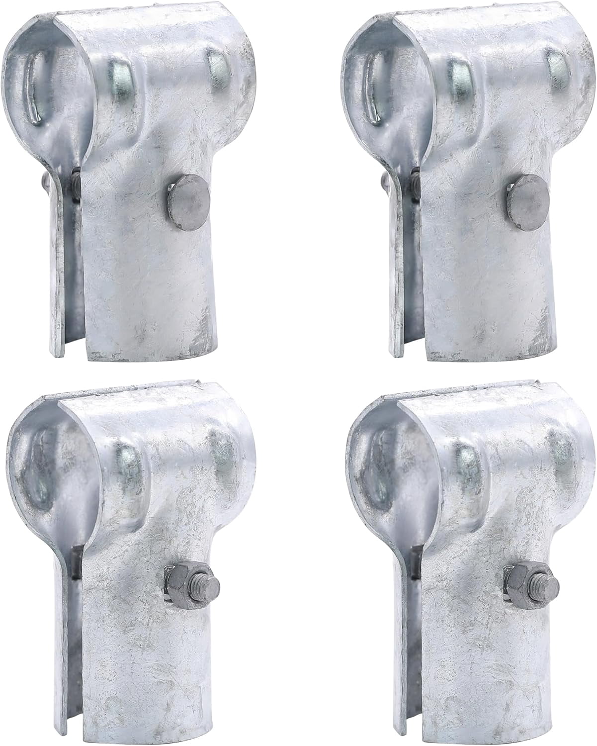 1-5/8 X 1-5/8 End Rail T Clamp,Chain Link Fence Parts,Galvanized Steel T Clamp for 1-5/8" OD Pipe, Heavy Duty, Bolts & Nuts include 4 Pcs