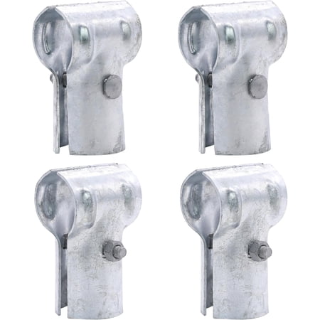 1-5/8 X 1-5/8 End Rail T Clamp,Chain Link Fence Parts,Galvanized Steel T Clamp for 1-5/8" OD Pipe, Heavy Duty, Bolts & Nuts Included (4 Pcs)