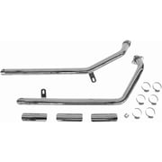 Cobra Boulevard Drag Pipes Full System Exhaust 2-Into-2 Staggered Slash-Cut Chrome Steel for Honda VLX600 1261