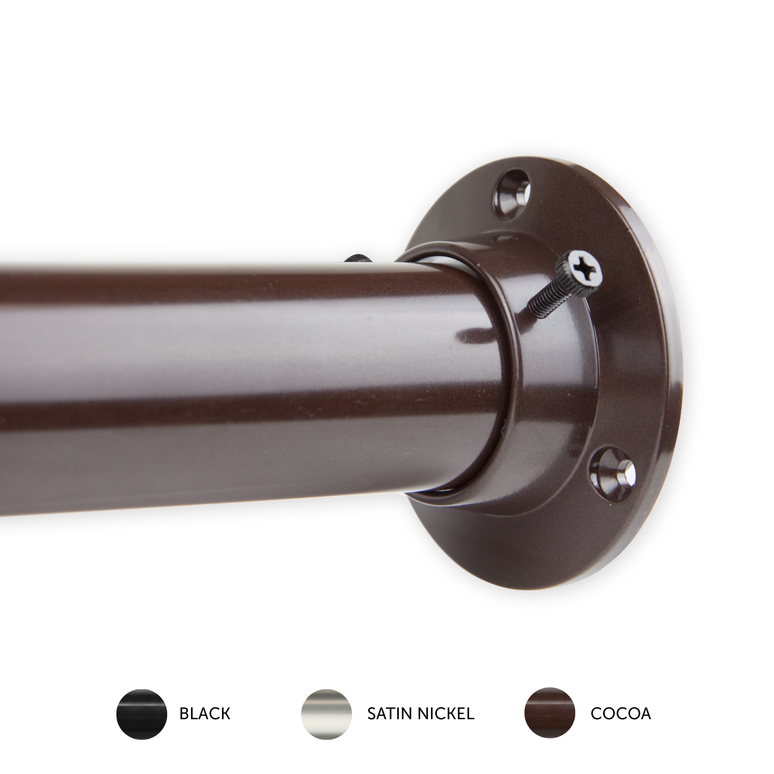 1.5" Adjustable Closet Rod 28-48 inch and Socket Set - Cocoa
