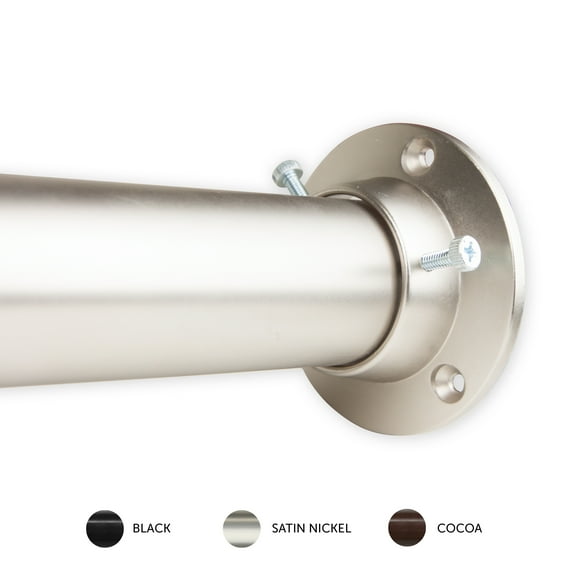 1.5" Adjustable Closet Rod 28-48 inch and Socket Set - Satin Nickel