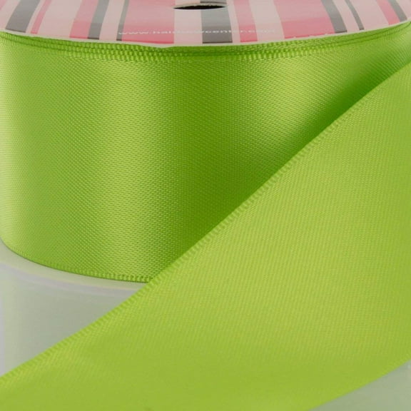 1.5" Apple Green Double Face Satin Ribbon 100 Yard Reel