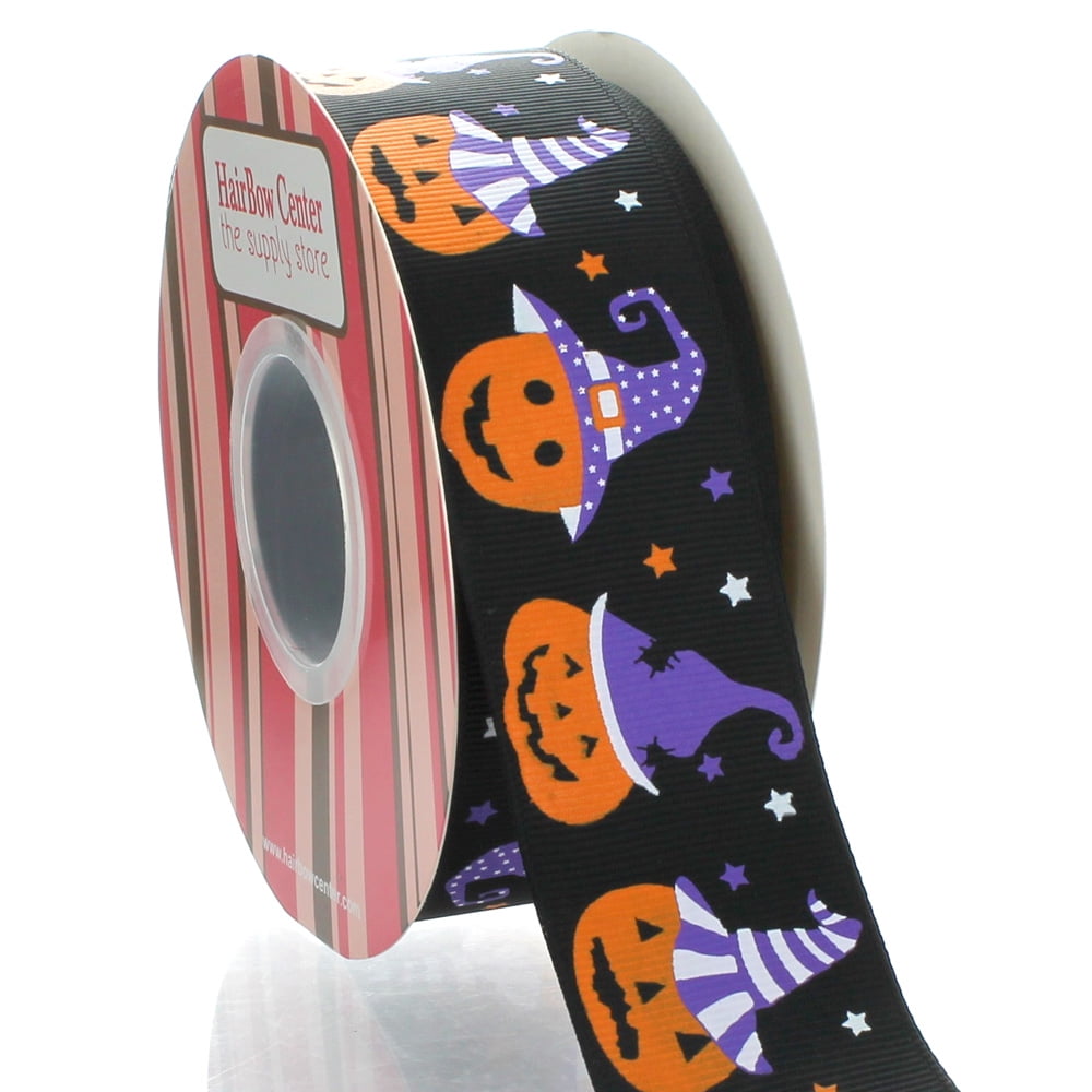 1.5" Black Jack-o-Lantern Grosgrain Ribbon 25 Yard