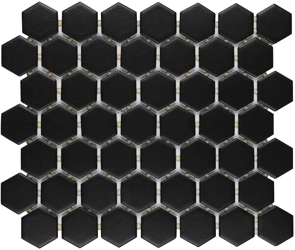 1.5" Black Matte Hexagon Wall Floor Tile (10 Sheets) - Walmart.com