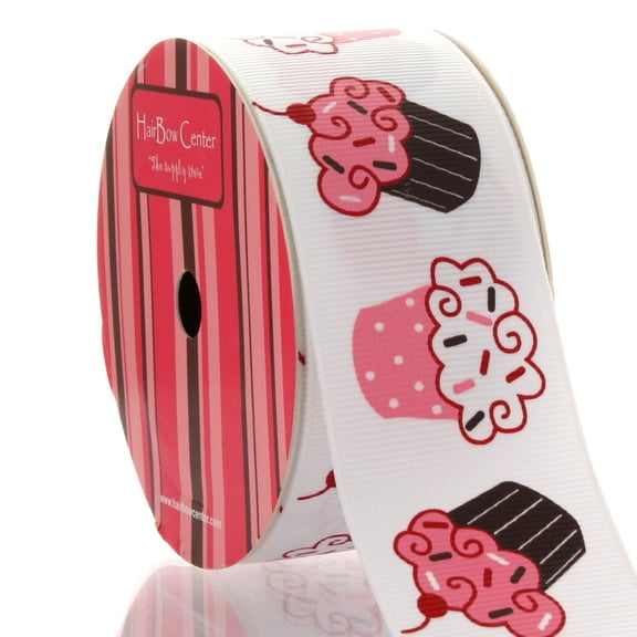 1.5" Brown/Pink Cupcake Grosgrain Ribbon 10 Yard