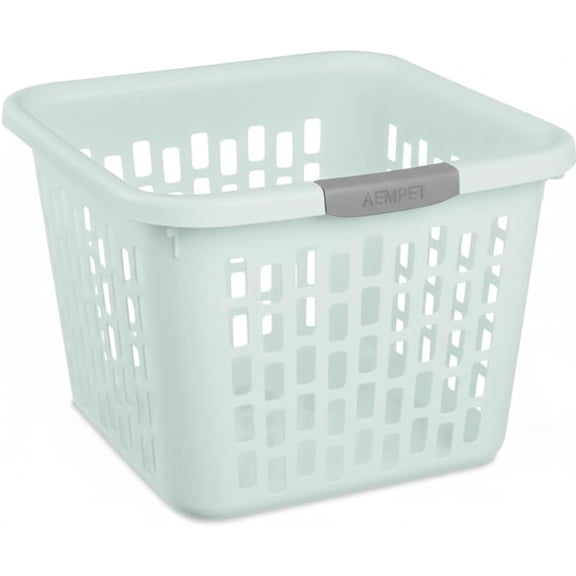 1.5 Bushel Square Laundry Basket Mindful Mint Comfort Grip Handles Mint Green