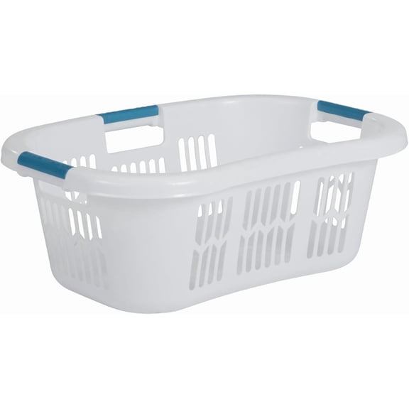1.5-Bushel White Laundry Basket, Stackable Hamper