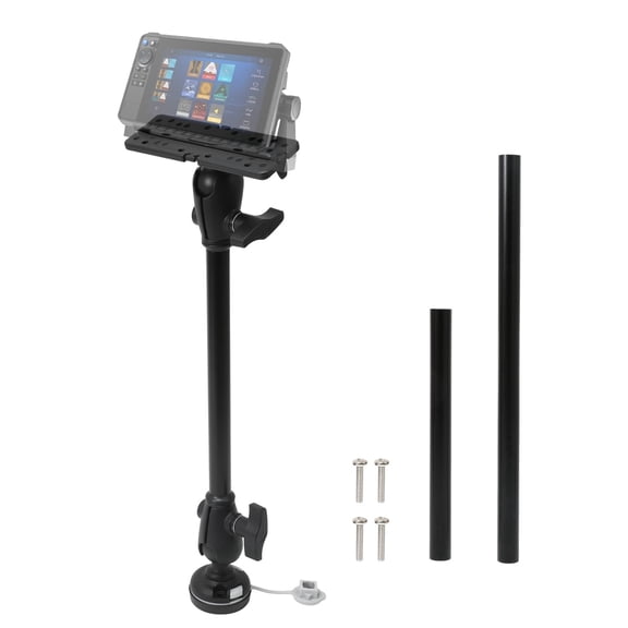 1.5"/C Size Ball Fish Finder Mount,360Rotation,2 PCS (18-22") Arm with Base Protection Cover,Marine Electronic/Depth Finder Mount for Boats,Compatible with Garmin, Lowrance,Humminbird and More