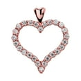 thumbnail image 1 of 1.5 CARAT CUBIC ZIRCONIA ROSE GOLD HEART PENDANT NECKLACE :  14K  20", 1 of 1