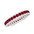 thumbnail image 1 of Rosec Jewels 1.5 CT Channel Set Lab Created Ruby Eternity Band for Women, 925 Sterling Silver, US 9.00, 1 of 8