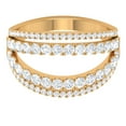 thumbnail image 1 of Rosec Jewels Designer Cubic Zirconia Split Shank Ring for Women - Cocktail Ring - AAAA Quality Certified - With Jewelry Box, 14K Yellow Gold, US 13.00, 1 of 9