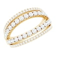 thumbnail image 1 of Rosec Jewels Designer Cubic Zirconia Split Shank Ring for Women - Cocktail Ring - AAAA Quality Certified - with Jewelry Box, 18K Yellow Gold, US 3.00, 1 of 8