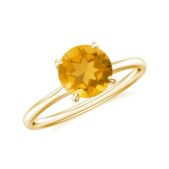 1.5 CT Natural Citrine Solitaire Ring for Women in Sterling Silver / Yellow Gold Plated| November Birthstone, Birthday, Engagement, Wedding Jewelry Gift Ring Size 5