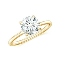 1.5 CT Natural Moissanite Solitaire Ring for Women in Sterling Silver / Yellow Gold Plated| April Birthstone, Birthday, Engagement, Wedding Jewelry Gift Ring Size 5