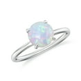 thumbnail image 1 of 1.5 CT Natural Opal Solitaire Ring for Women in Sterling Silver / White Gold Plated| October Birthstone, Birthday, Engagement, Wedding Jewelry Gift Ring Size 5, 1 of 3