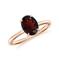 thumbnail image 1 of 1.5 CT Oval Shaped Garnet Solitaire Ring for Women in Sterling Silver / Rose Gold Plated| 8x6mm January Birthstone, Birthday, Engagement, Wedding Jewelry Gift Ring Size 5, 1 of 4