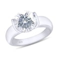 thumbnail image 1 of 1.5 CT Round Cut Lab Created Moissanite Diamond Solitaire Engagement Ring In 14K White Gold Plated 925 Sterling Silver (Color: G-H, Clarity: VVS1, 1.50 Cttw) -9, 1 of 6