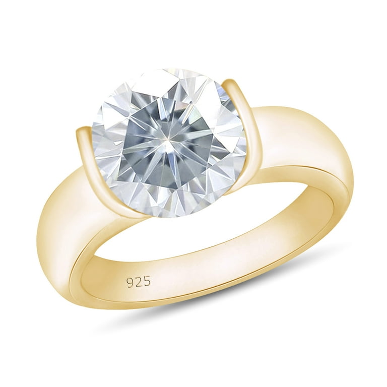CT Round Cut Lab Created Moissanite Diamond Solitaire