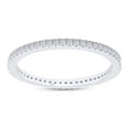 thumbnail image 1 of 1/5 CT Round Cut Natural White Diamond Eternity Stackable Wedding Anniversary Band Ring In 14K White Gold Plated 925 Sterling Silver (0.20 Cttw) -5.5, 1 of 6