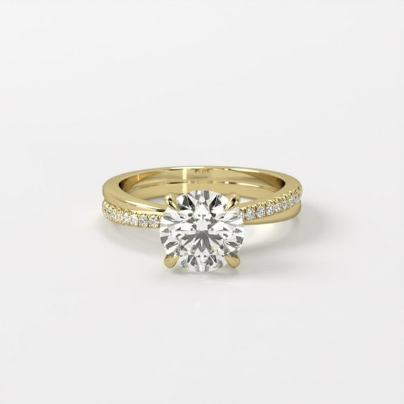 1.5 CT Round Moissanite Twisted Band Engagement Ring 10k Yellow Gold ...