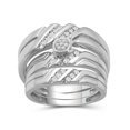 thumbnail image 1 of 1/5 CTW White Diamond Trio Engagement Ring Set in Sterling Silver Or 14K Gold Plated, 1 of 6