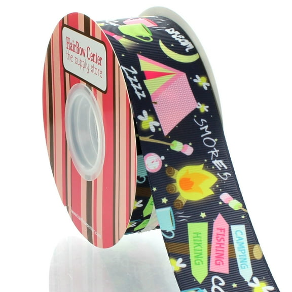 1.5" Camping S'mores & Cocoa Grosgrain Ribbon 25 Yard