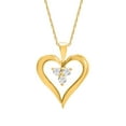 thumbnail image 1 of 1/5 Carat 3-Stone Diamond Heart Pendant Necklace in 10K Yellow Gold, 1 of 4