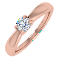 thumbnail image 1 of 1/5 Carat 4-Prong Set Solitaire Diamond Engagement Ring Band in 10K Rose Gold (Ring Size 5.25), 1 of 5
