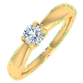 thumbnail image 1 of 1/5 Carat 4-Prong Set Solitaire Diamond Engagement Ring Band in 10K Yellow Gold (Ring Size 5.5), 1 of 5
