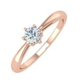 thumbnail image 1 of 1/5 Carat 6-Prong Set Diamond Solitaire Engagement Ring Band in 14K Rose Gold (Ring Size 4), 1 of 4