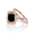 thumbnail image 1 of 1.5 Carat Bestselling Princess Halo Bridal Set with Black Diamond and Diamond on 10k White Gold, 1 of 2