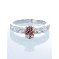 1.5 Carat Bestselling Princess Halo Bridal Set with Morganite and Diamond on 10k White Gold