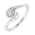 thumbnail image 1 of 1/5 Carat Bezel Set Diamond Solitaire Engagement Ring Band in 14K White Gold (Ring Size 7.75), 1 of 6