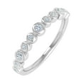 thumbnail image 1 of 1/5 Carat Bezel Set Diamond Wedding Band Ring in 14K White Gold (Ring Size 4.75) (I1-I2 Clarity), 1 of 7