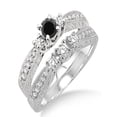 thumbnail image 1 of 1.5 Carat Black Diamond Antique Bridal set on 10k White Gold, 1 of 2