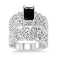 thumbnail image 1 of 1.5 Carat Black Diamond Moissanite Infinity Floral Antique Bridal Set On 10K White Gold, 1 of 1