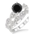thumbnail image 1 of 1.5 Carat Black Diamond inertwined Bridal set on 10k White Gold, 1 of 2