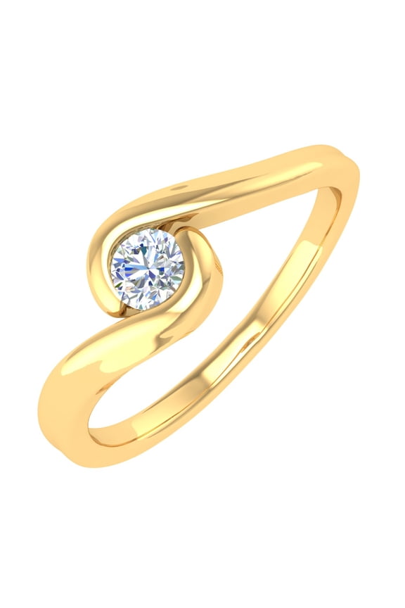 1/5 Carat Channel Set Diamond Solitaire Engagement Ring Band in 14K Yellow Gold (Ring Size 5)
